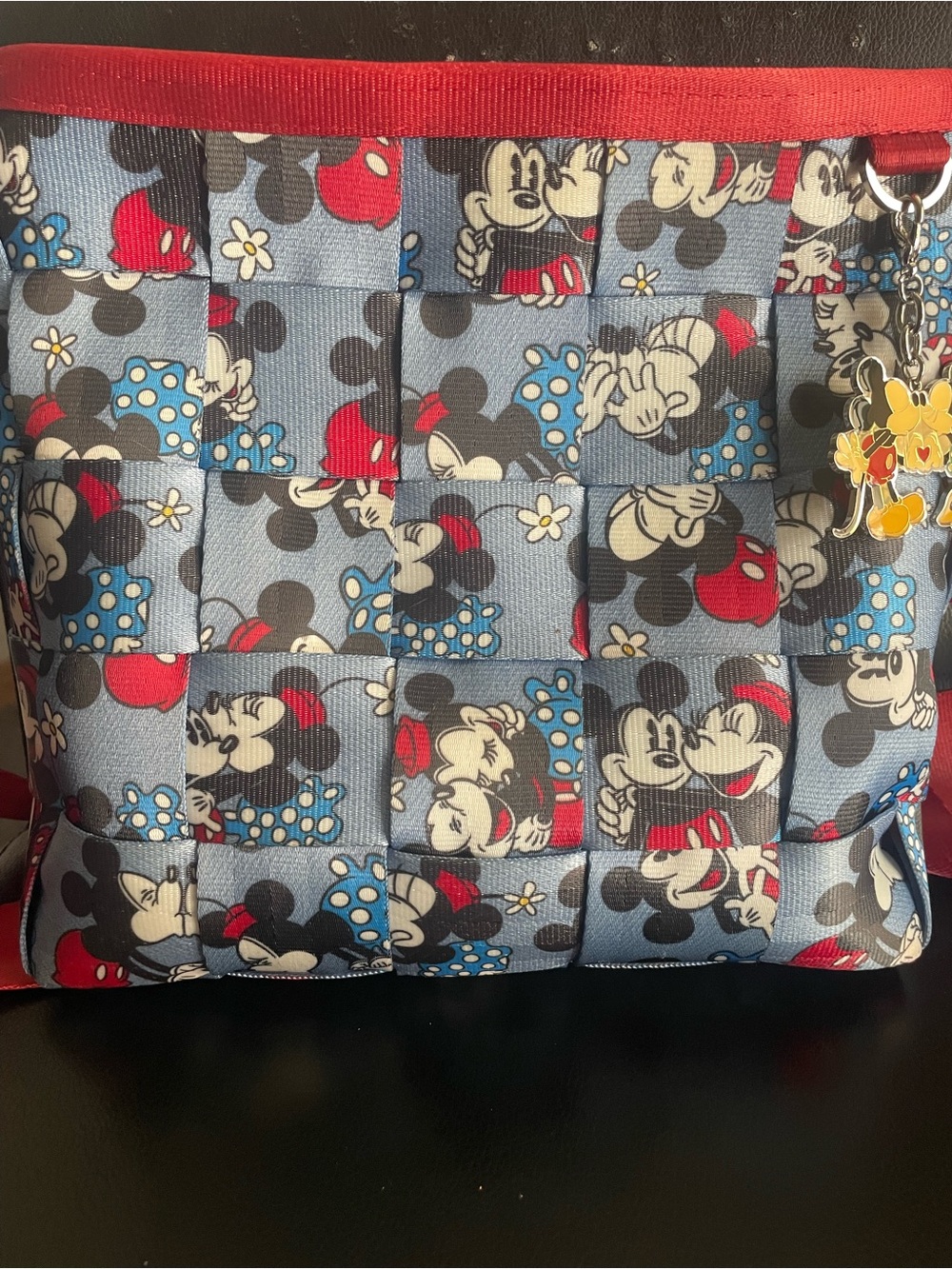 Harveys Minnie Mouse Woven Cosmetic Bag in Blue, Red, Black